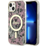 Guess GUHMP14SHCFWSP Hardcase Flower MagSafe for iPhone 14/15/13 6.1" / pink
