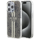 Guess GUHCP15LH4PSEGW Hardcase IML 4G Gold Stripe for iPhone 15 Pro 6.1" / brown