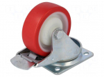 Transport wheel | &Oslash;: 100mm | W: 30mm | H: 128mm | torsional with lock