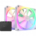 NZXT F140 RGB DUO Twin 140x140x25, case fan (white, pack of 2, incl. RGB controller)