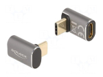 Adapter | USB C socket,USB C plug 90&deg; up/down