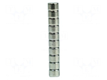 Magnet: permanent | NdFeB | 127N | &Oslash;: 6mm | H: 4mm | Plating: nickel | disk