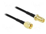 Cable | 1m | RP-SMA male,RP-SMA female | black | with protection cap