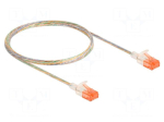 Patch cord | U/UTP | Cat 6a | RJ45 plug,both sides | 1m | PVC | 28AWG