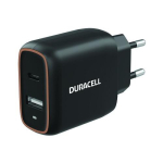 Seinalaadija DURACELL POWER 1XUSB-A + 1XUSB-C 20W DRACUSB19-EU