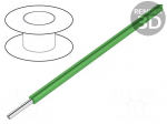 Wire | HookUp Wire Teflon | solid | Cu | 28AWG | green | PTFE | 250V | 30,5m