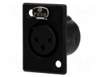 Socket | XLR | female | PIN: 3 | flange (2 holes),for panel mounting