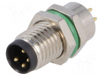 Connector: M8 | male | PIN: 4 | for panel mounting,front side nut