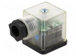 Connector: valve connector | plug | form A | 18mm | female | PIN: 3 | 230V