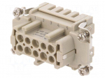 Connector: HDC | contact insert | female | DE | PIN: 10 | 10+PE | 16A | 500V