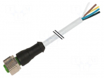 Connection lead | M12 | PIN: 8 | straight | 3m | plug | 30VAC | 2A | -20&divide;85&deg;C