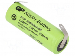 Re-battery: Ni-MH | A,LR23 | 1.2V | 2100mAh | soldering lugs | &Oslash;17x50mm