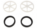 Wheel | white | Shaft: knurled | push-in,screw | &Oslash;: 90mm | W: 10mm | 2pcs.
