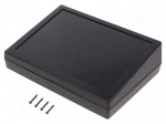 Enclosure: desktop | X: 189mm | Y: 134mm | Z: 54.6mm | ABS | black
