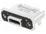 Connector: USB C | socket | on PCBs | THT | PIN: 24 | straight | USB 3.1