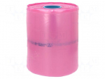 Protection bag | ESD | L: 250m | W: 300mm | Thk: 90um | polyetylene | pink