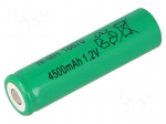 Re-battery: Ni-MH | 4/3A,4/3R23 | 1.2V | 4500mAh | &Oslash;18x67mm