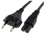 Cable | 2x0.75mm2 | CEE 7/16 (C) plug,IEC C7 female | PVC | 3m | black
