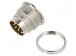 Connector: M16 | socket | male | PIN: 8 | 5A | 60V | soldering | straight