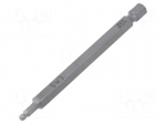 Screwdriver bit | hex key,spherical | HEX 3mm | 1/4"