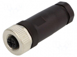 Connector: M12 | plug | PIN: 4 | female | straight | IP67 | screw terminal