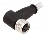 Connector: M8 | female | PIN: 3 | angled 90&deg; | with lead | plug | 1m | PVC