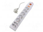 Plug socket strip: protective | Sockets: 7 | 230VAC | 10A | grey