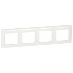 PLAQUE 4 POSTES HORIZ. BLANC