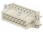 Connector: HDC | female | PIN: 16 | size 16A | contact insert | 400V | 16A