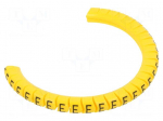 Marker: cable | Marking: E | 2.5&divide;5mm | PVC | yellow | leaded | PA-1 | L: 3mm