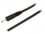 Cable | 2x0.75mm2 | wires,DC 2,35/0,7 plug | straight | black | 1.5m