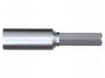Screwdriver bit | 6-angles socket | Socket size: 4mm | HEX 5/32"