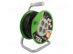 Extension lead | 3x1.5mm2 | 30m | PVC | black | Sockets no: 4 | reel | 16A