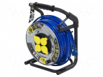 Extension lead | 3x2.5mm2 | 50m | PUR | blue | Sockets no: 4 | 16A | HEAVY