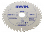 Circular saw | &Oslash;: 184mm | Teeth: 40 | wood | Holder: assembly hole | 30mm