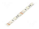 LED tape | RGB | 5050 | LED/m: 60 | 10mm | white PCB | IP20 | 14.4W/m | 12VDC