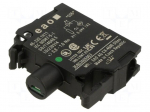 Illuminating unit | 22mm | 45 | front fixing | 6&divide;24VAC | green | 6&divide;24VDC