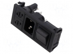 Connector: AC supply | socket | male | 10A | 250VAC | C14 (E) | IEC 60320