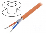 Wire | 1x2x18AWG | stranded | Cu | shielded,Al-PET foil | orange | 500m
