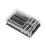 Auto- ja mootorrattatooted, elektroonika, navigatsioon, CB raadio // Auto elektroonikakomponendid : Installatsioonikaablid : Kaitsealused : &Uuml;hendused // Skrzynka bezpiecznik&oacute;w FB-12 z szyną ujemną i LED