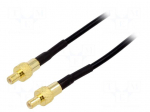 Cable | 1m | SMB male,both sides | shielded | PTFE | black | straight