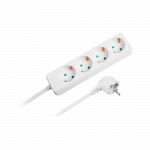 Elektrimaterjalid // Elektri laiendid, Pikendusjuhtmete, hajutuste ja UK ja USA adapterite komplekt // Przedłużacz 4 gniazda 1,5m typu niemieckiego bez przełącznika (3x1,0mm) Rebel biały