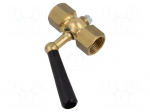 Ball valve | max.16bar | brass | Input thread: G 1/2" internal