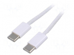Cable | USB 2.0 | USB C plug,both sides | nickel plated | 0.5m | white