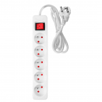 Elektrimaterjalid // Elektri laiendid, Pikendusjuhtmete, hajutuste ja UK ja USA adapterite komplekt // Przedłużacz listwowy 3 m, 3 x 1.5 mm2, 5G, biały, ON/OFF