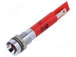 Indicator: LED | recessed | red | 230VAC | &Oslash;8mm