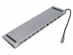 Hub USB | DisplayPort 1.0,HDMI 2.0,USB 3.2 Gen 2 | grey | 0.15m