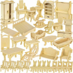 M&auml;nguala | PC | Konsoolid | Tarvikud // M&auml;nguasjad ja m&auml;ngud lastele // Zestaw mebelk&oacute;w drewnianych dla lalek 34 el. 23542