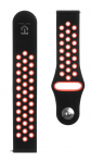 Strap Tactical 20mm Double Silicone Watch Band Black Red