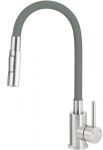 Kitchen faucet with bent spout - 2 types of spray